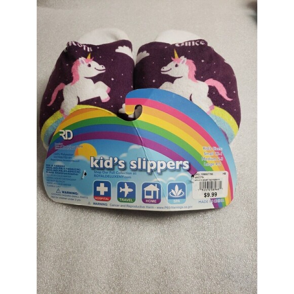 Royal Deluxe unicorn Kid's Slippers size large 4-5 - Picture 5 of 6